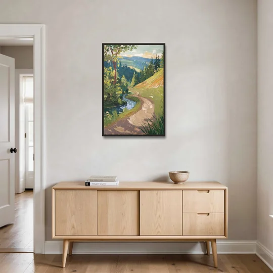 Eugene Nature Trails - Black Framed Canvas Wall Art - Coffee Table - 24x36