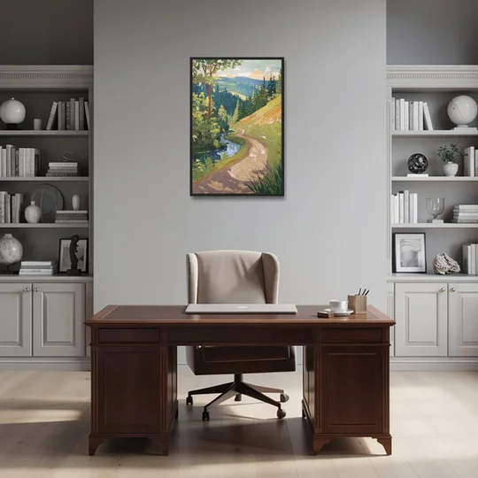 Eugene Nature Trails - Black Framed Canvas Wall Art - Office - 24x36