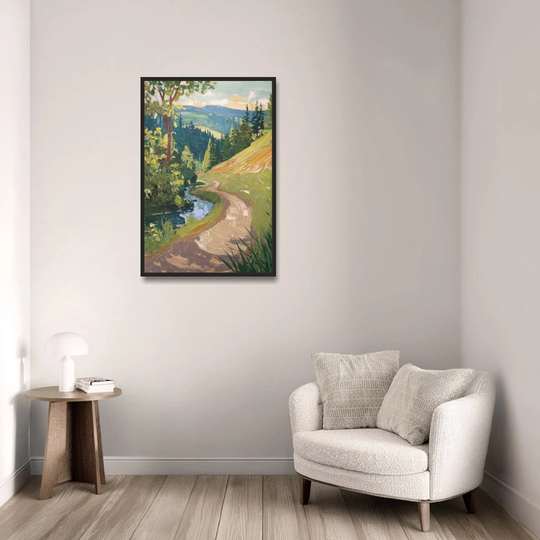 Eugene Nature Trails - Black Framed Canvas Wall Art - Sofa - 24x36