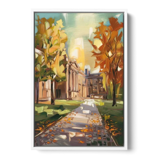 Eugene University Vibes - White Framed Canvas Wall Art - Front