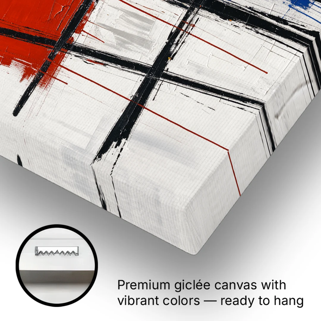 Executive Office Decor with Primary Color Grid - Canvas Wall Art - Gallery Wrap Corner