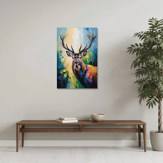 Expressive Deer Sketch - Canvas Wall Art - Coffee Table - 24x36