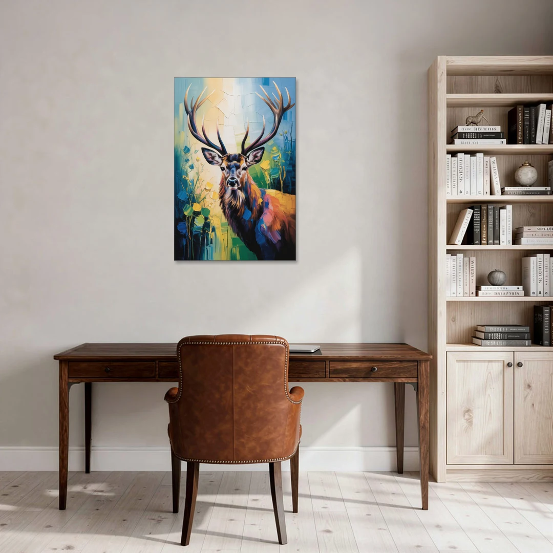 Expressive Deer Sketch - Canvas Wall Art - Office - 24x36