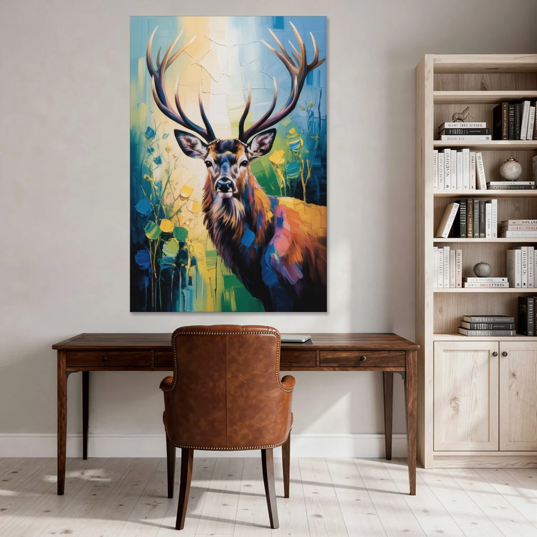 Expressive Deer Sketch - Canvas Wall Art - Office - 40x60