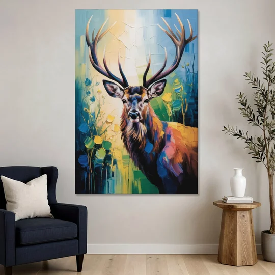 Expressive Deer Sketch - Canvas Wall Art - Sofa - 40x60