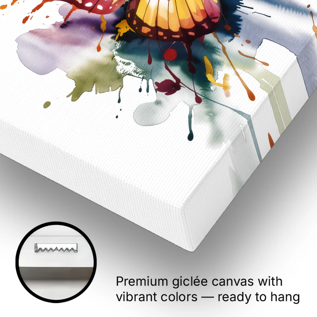 Exquisite Butterfly Sculpture - Canvas Wall Art - Gallery Wrap Corner