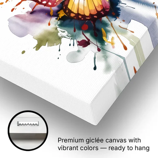 Exquisite Butterfly Sculpture - Canvas Wall Art - Gallery Wrap Corner