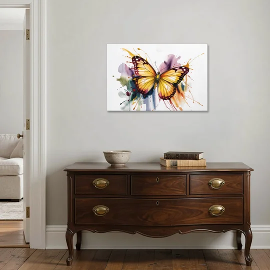 Exquisite Butterfly Sculpture - Canvas Wall Art - Coffee Table - 36x24
