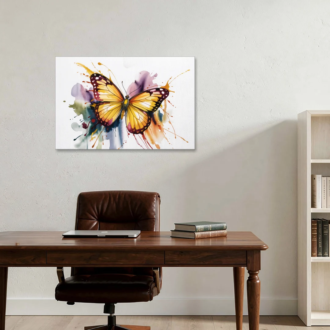 Exquisite Butterfly Sculpture - Canvas Wall Art - Office - 36x24