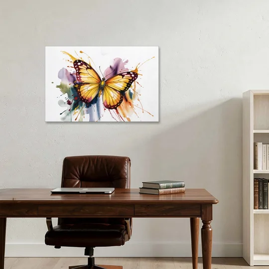 Exquisite Butterfly Sculpture - Canvas Wall Art - Office - 36x24