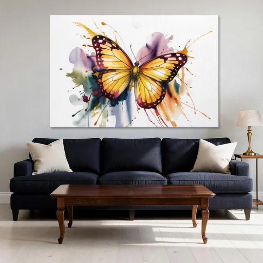 Exquisite Butterfly Sculpture - Canvas Wall Art - Sofa - 60x40
