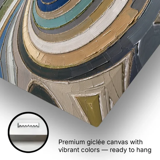 Extra Large Abstract Wall Art of Curving Hillside Terraces - Canvas Wall Art - Gallery Wrap Corner