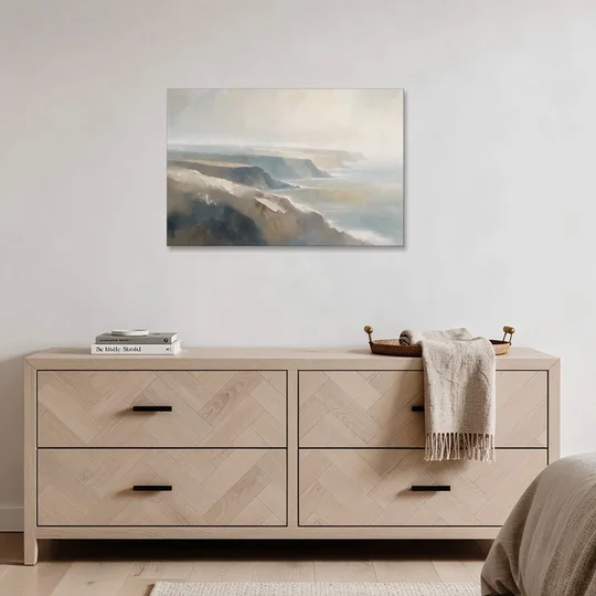 Extra Large Canvas Wall Art of Misty Headlands - Canvas Wall Art - Coffee Table - 36x24