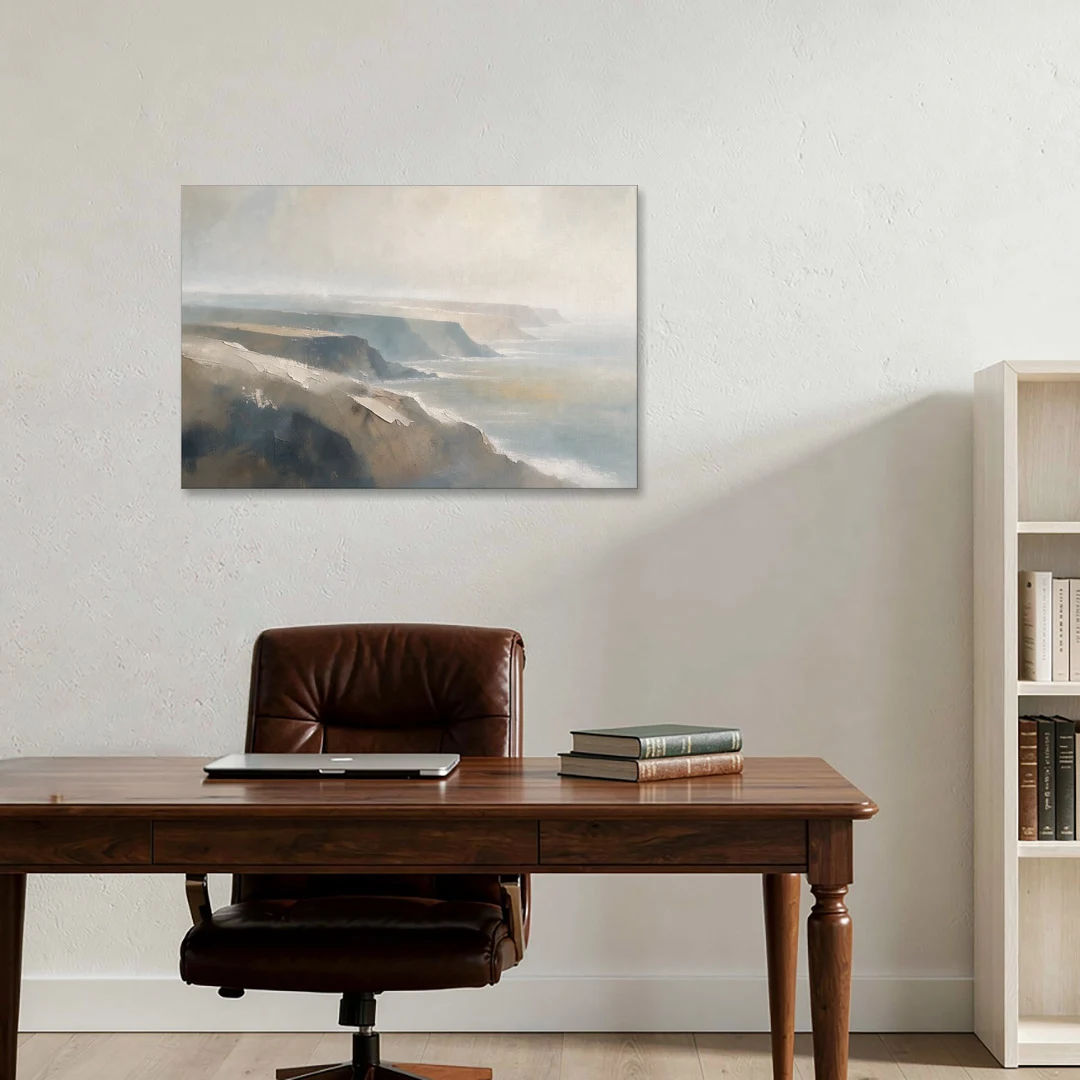 Extra Large Canvas Wall Art of Misty Headlands - Canvas Wall Art - Office - 36x24