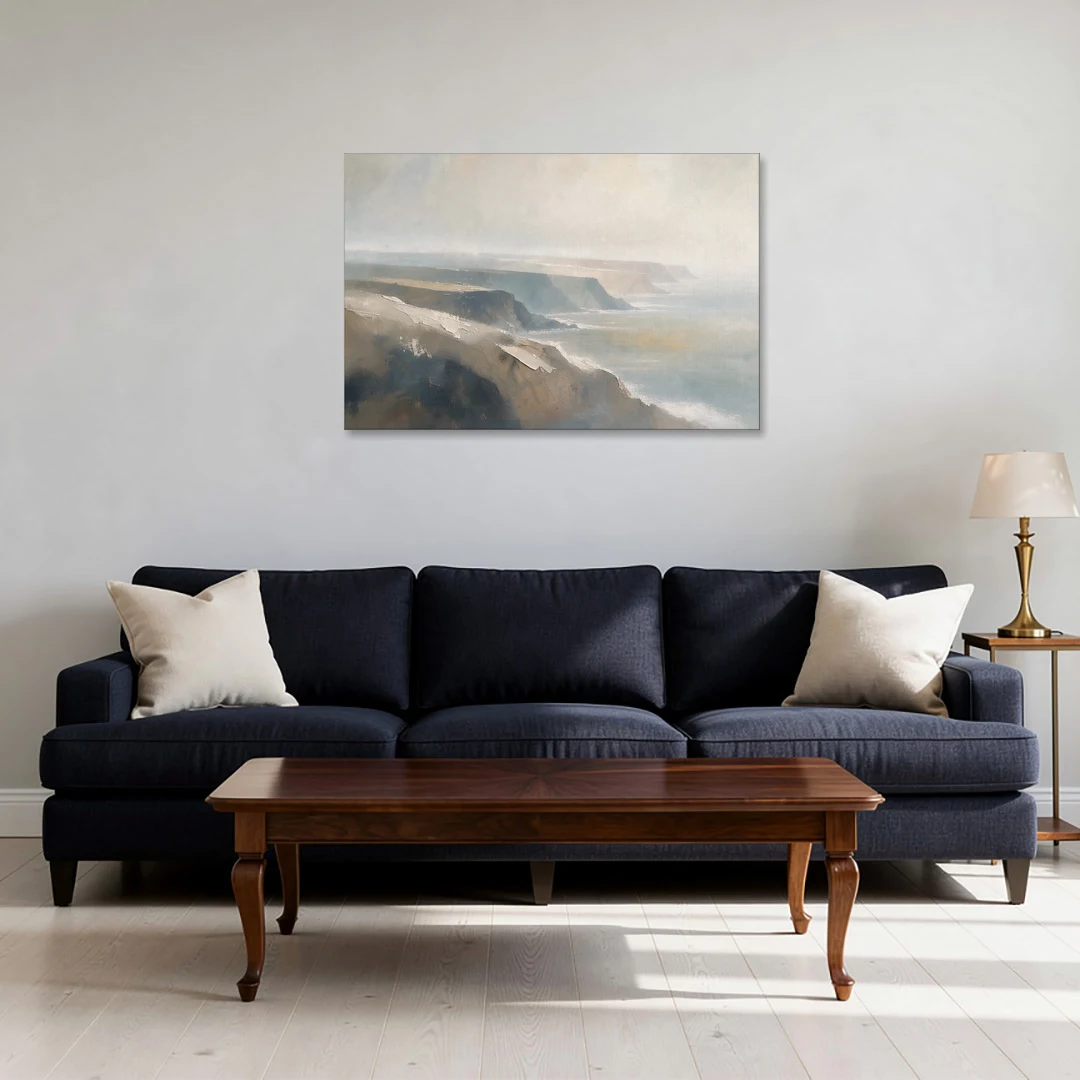 Extra Large Canvas Wall Art of Misty Headlands - Canvas Wall Art - Sofa - 36x24