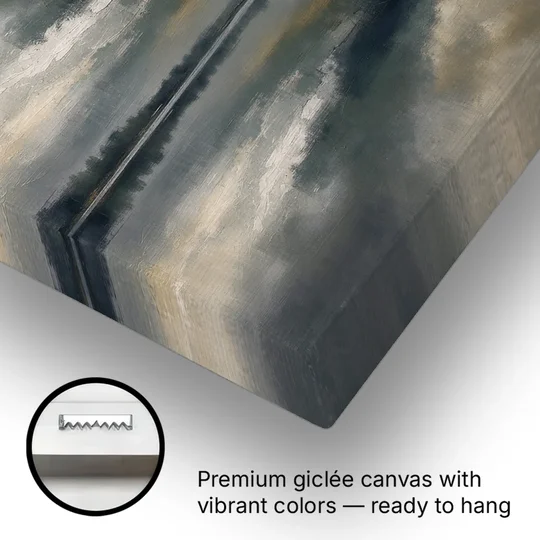 Extra Large Wall Art of a Gilded Stormy Lake - Canvas Wall Art - Gallery Wrap Corner