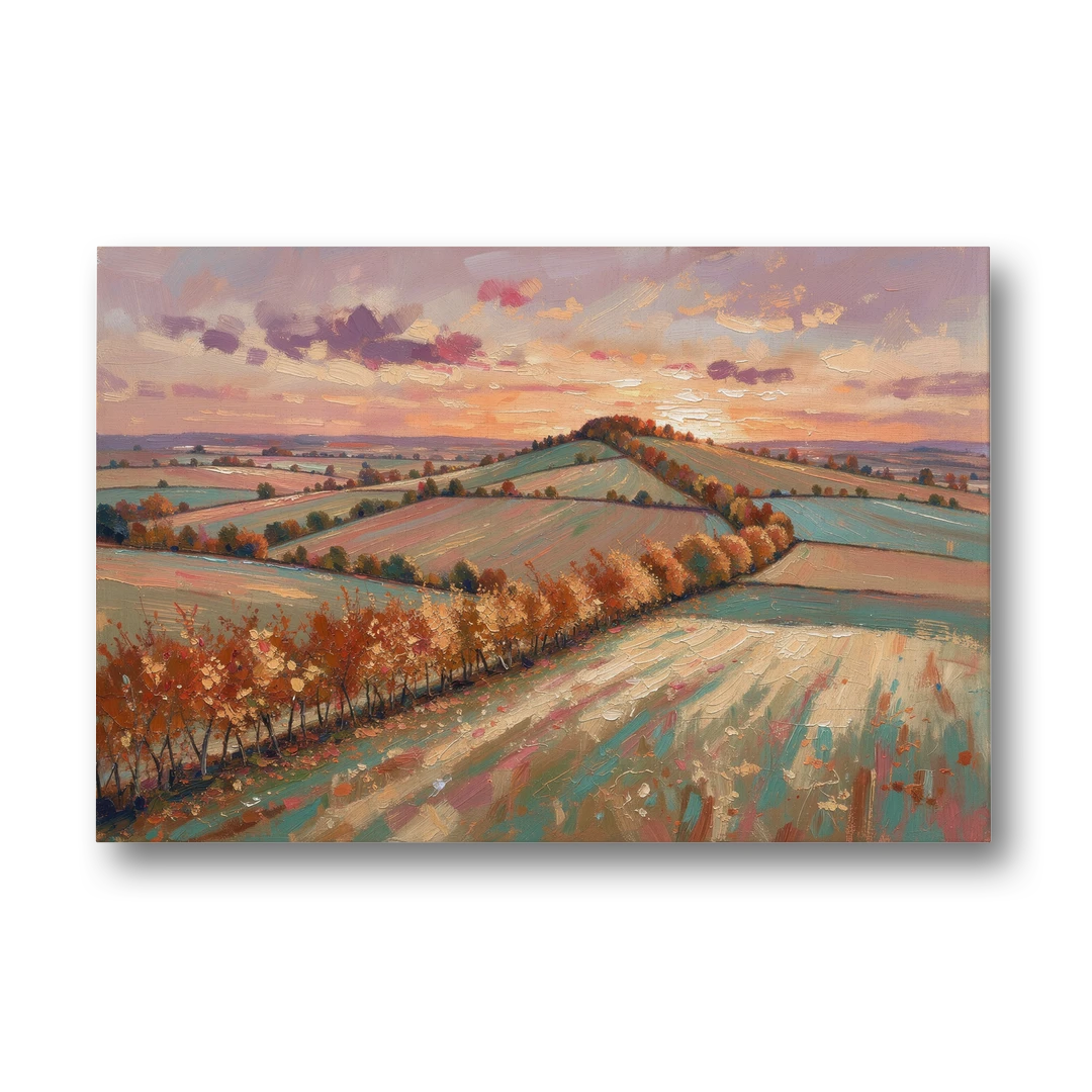 Fall Landscape Wall Art of the Maple Hedgerow - Canvas Wall Art - Front