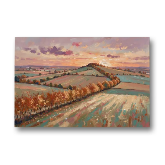 Fall Landscape Wall Art of the Maple Hedgerow - Canvas Wall Art - Front