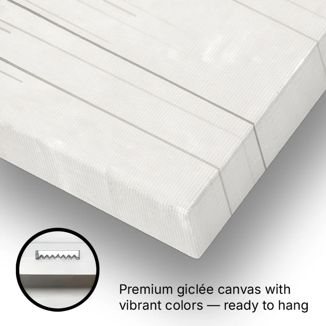 Falling Grey Rain Lines for the Dining Room - Canvas Wall Art - Gallery Wrap Corner