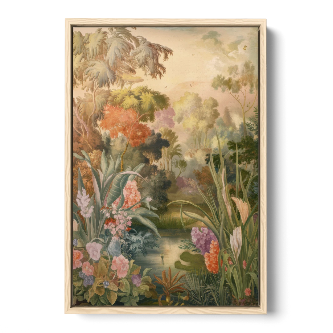 Fayetteville Botanical Gardens - Oak Framed Canvas Wall Art - Front