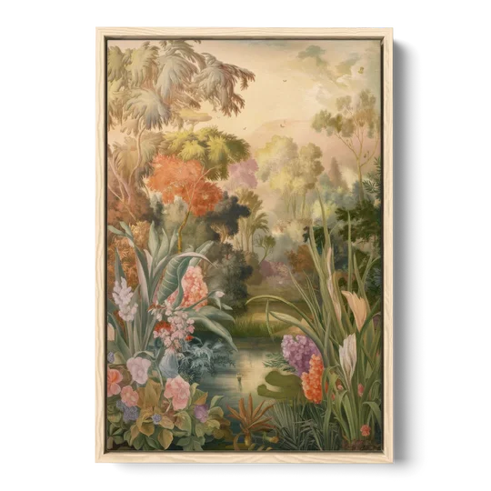 Fayetteville Botanical Gardens - Oak Framed Canvas Wall Art - Front