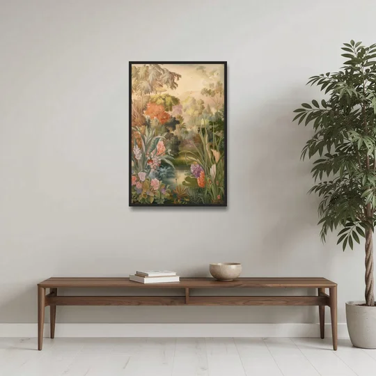 Fayetteville Botanical Gardens - Black Framed Canvas Wall Art - Coffee Table - 24x36