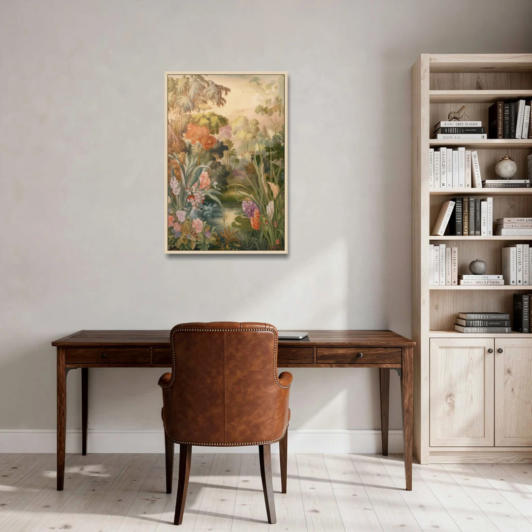 Fayetteville Botanical Gardens - Oak Framed Canvas Wall Art - Office - 24x36