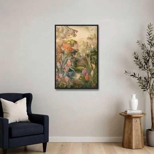 Fayetteville Botanical Gardens - Black Framed Canvas Wall Art - Sofa - 24x36