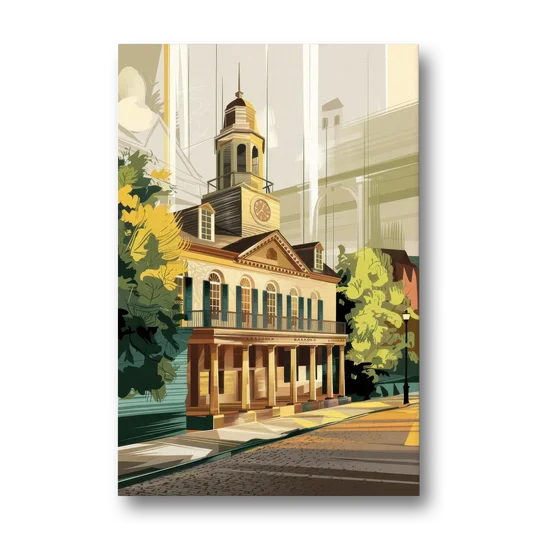 Fayetteville Historic Landmarks - Canvas Wall Art - Front