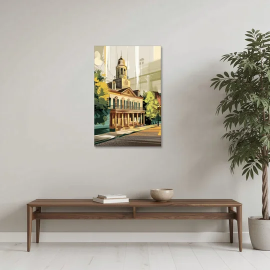 Fayetteville Historic Landmarks - Canvas Wall Art - Coffee Table - 24x36