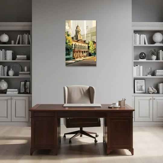 Fayetteville Historic Landmarks - Canvas Wall Art - Office - 24x36