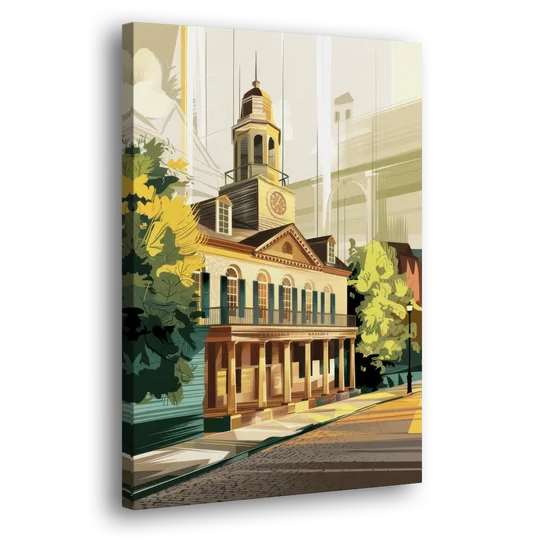 Fayetteville Historic Landmarks - Canvas Wall Art - Side