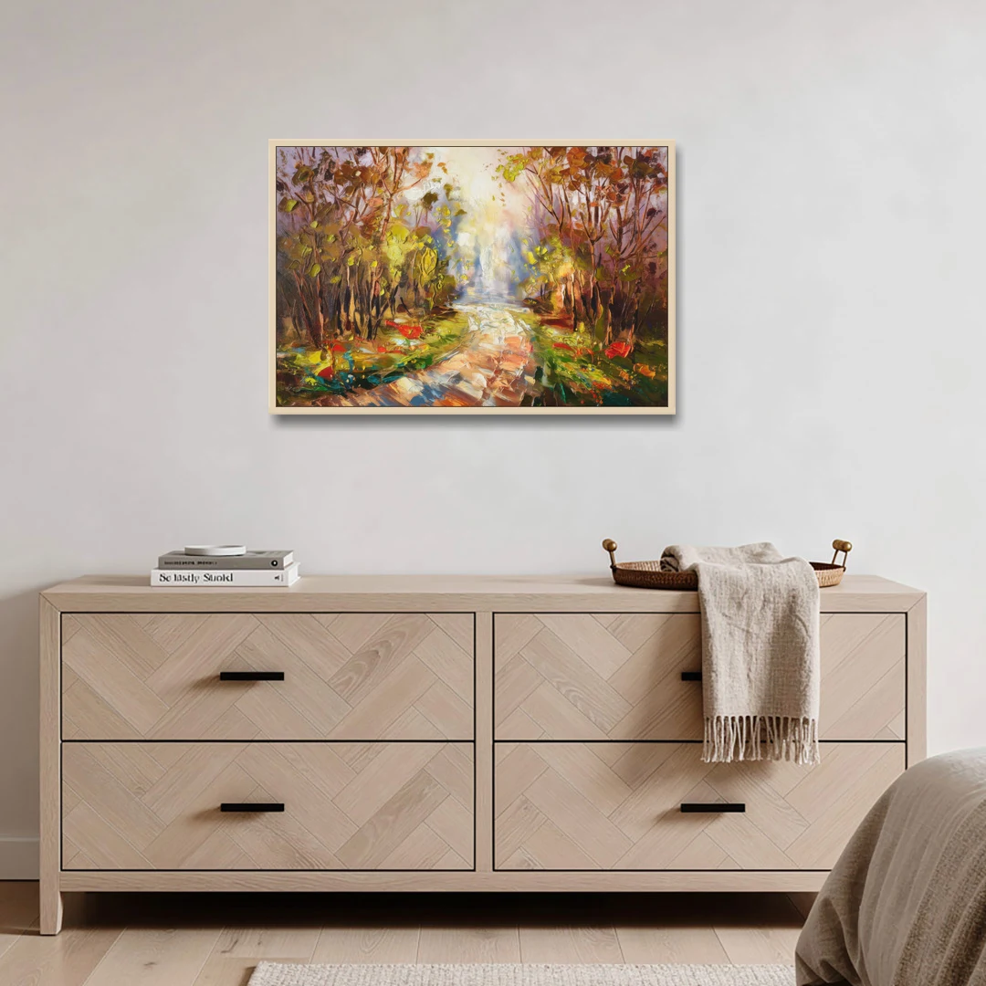 Fayetteville Nature Escape - Oak Framed Canvas Wall Art - Coffee Table - 36x24