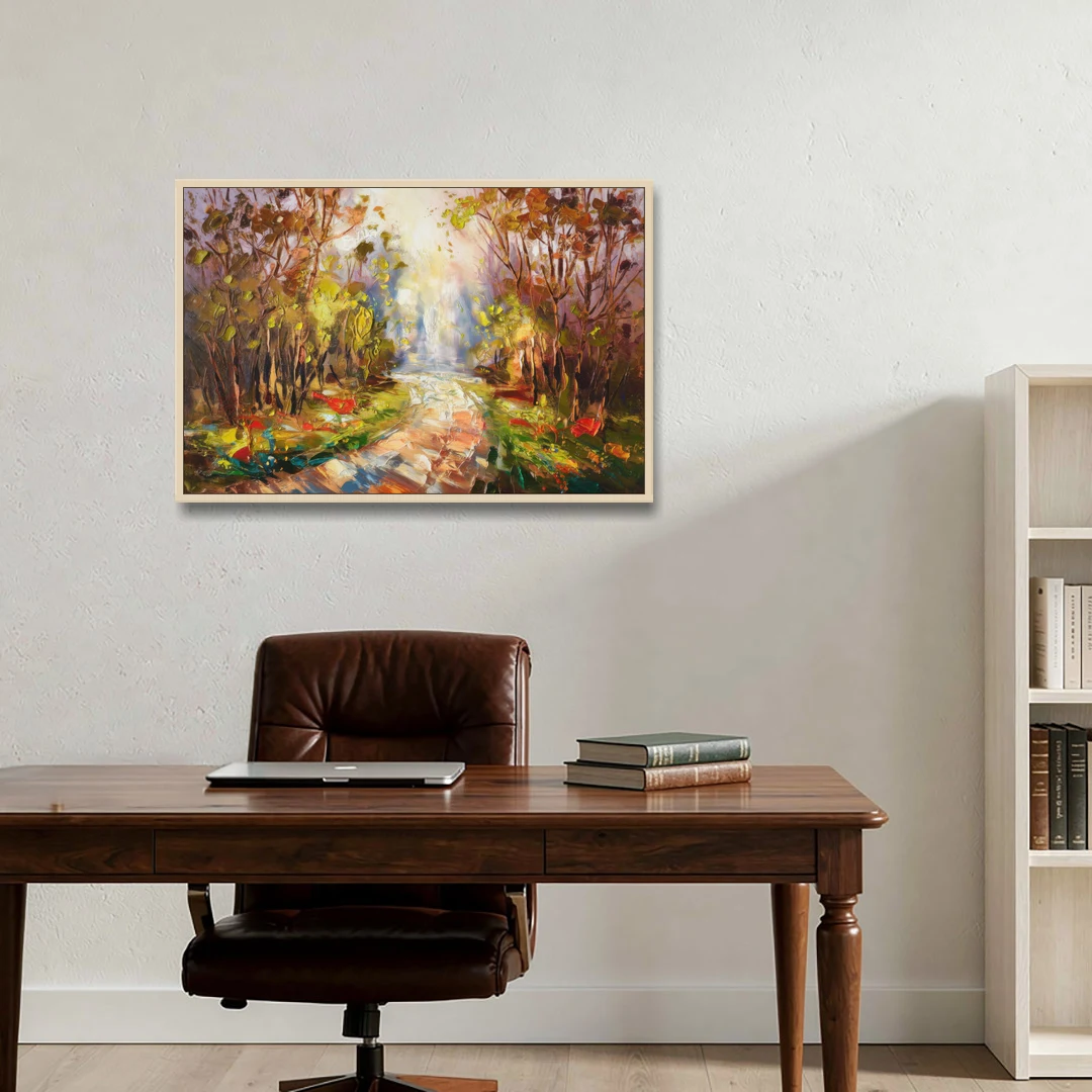 Fayetteville Nature Escape - Oak Framed Canvas Wall Art - Office - 36x24