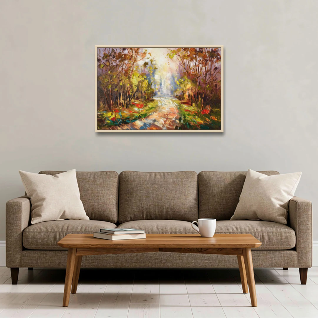 Fayetteville Nature Escape - Oak Framed Canvas Wall Art - Sofa - 36x24