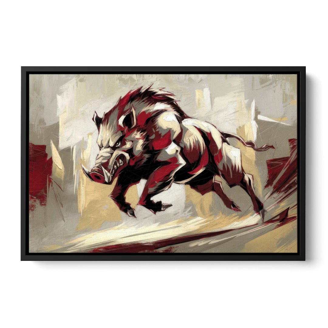 Arkansas Razorbacks Pride - Black Framed Canvas Wall Art - Front