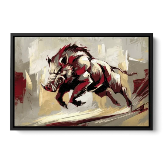 Arkansas Razorbacks Pride - Black Framed Canvas Wall Art - Front