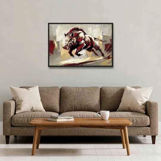 Arkansas Razorbacks Pride - Black Framed Canvas Wall Art - Sofa - 36x24