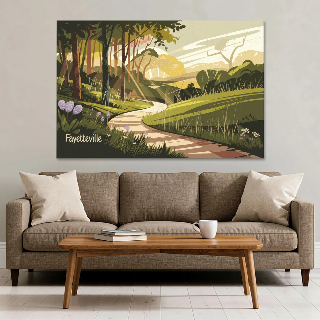 Fayetteville Scenic Trails - Canvas Wall Art - Sofa - 60x40