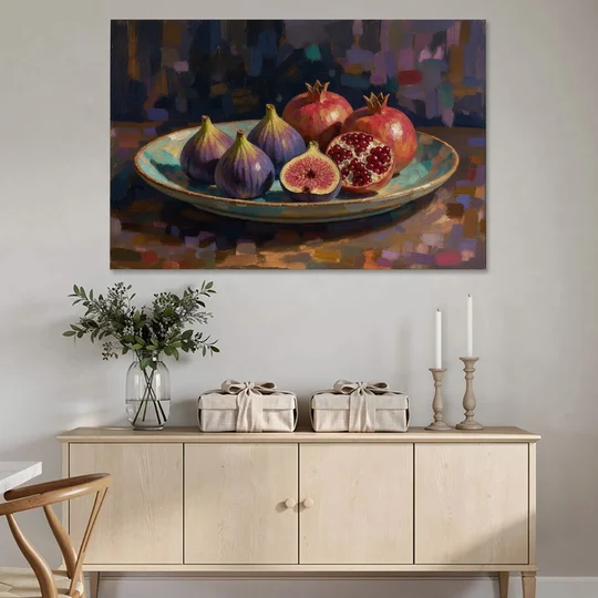 Figs and Pomegranates for the Dining Room - Canvas Wall Art - Coffee Table - 60x40