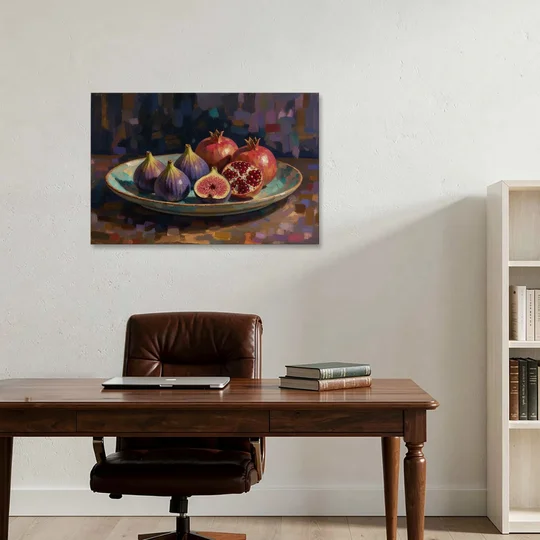 Figs and Pomegranates for the Dining Room - Canvas Wall Art - Office - 36x24