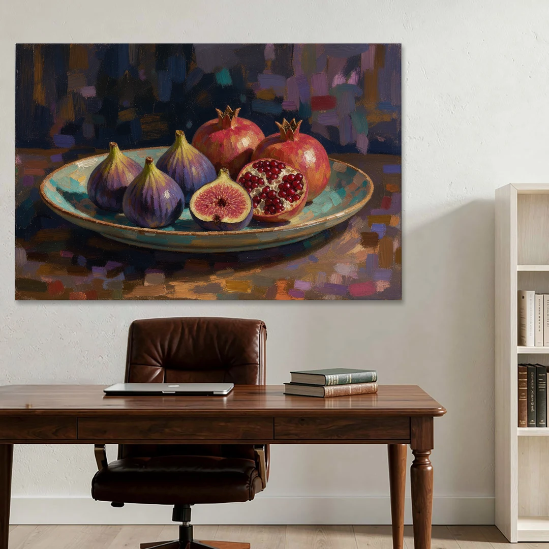 Figs and Pomegranates for the Dining Room - Canvas Wall Art - Office - 60x40
