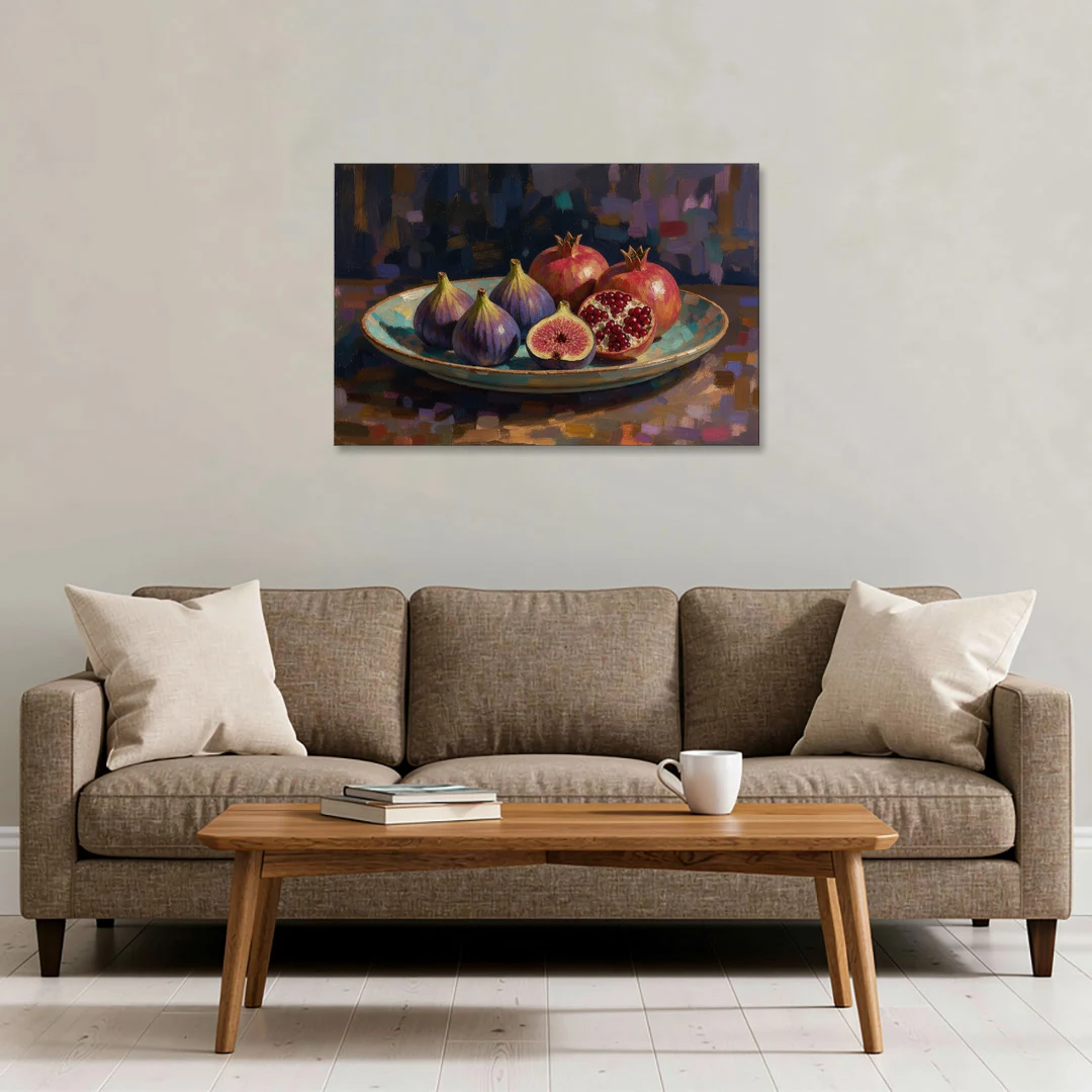 Figs and Pomegranates for the Dining Room - Canvas Wall Art - Sofa - 36x24