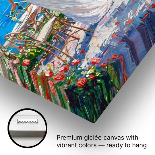 Figurative Painting of a Woman in White - Canvas Wall Art - Gallery Wrap Corner