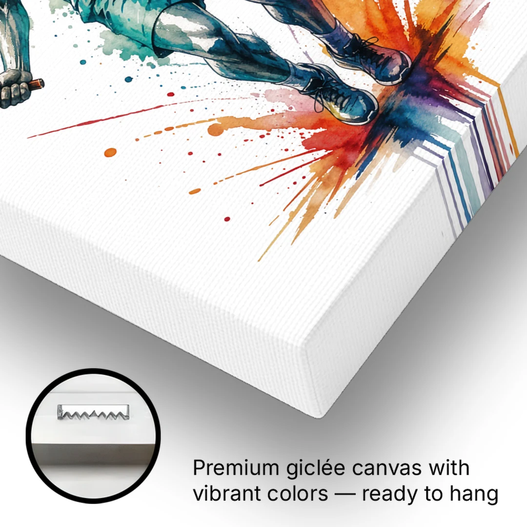 Fitness Wall Art Skipping Rope in Full Arc - Canvas Wall Art - Gallery Wrap Corner