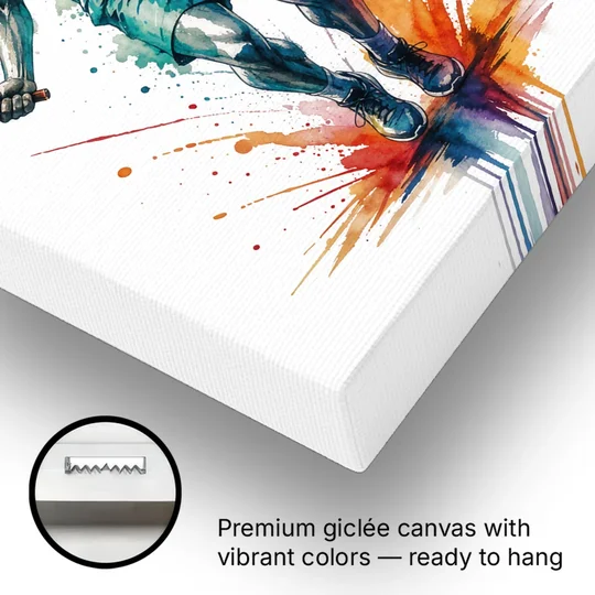 Fitness Wall Art Skipping Rope in Full Arc - Canvas Wall Art - Gallery Wrap Corner