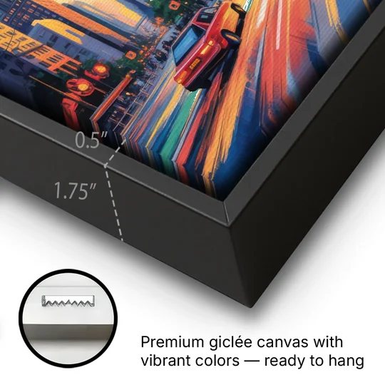 Flatiron Building Landmark - Black Framed Canvas Wall Art - Gallery Wrap Corner