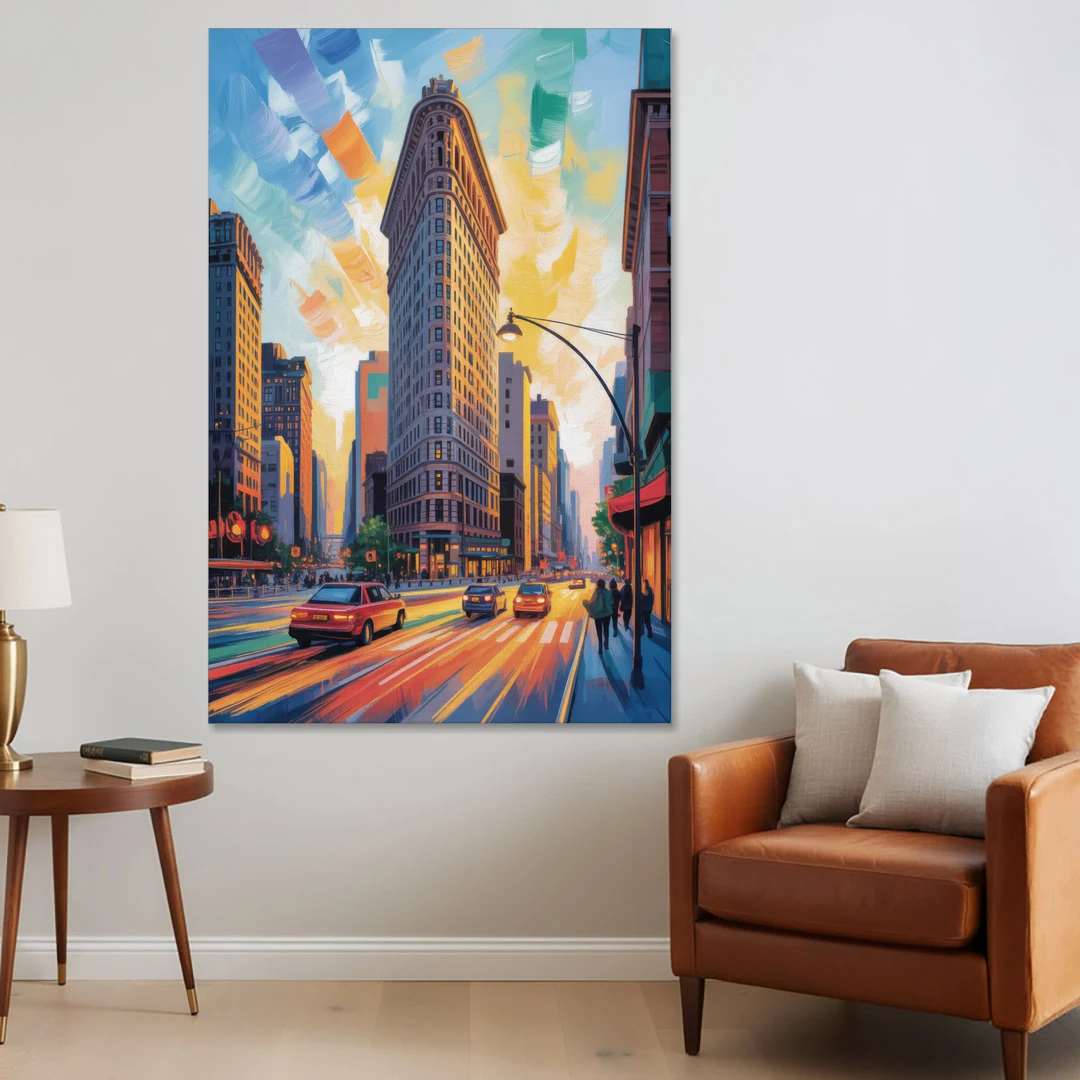 Flatiron Building Landmark - Canvas Wall Art - Sofa - 40x60