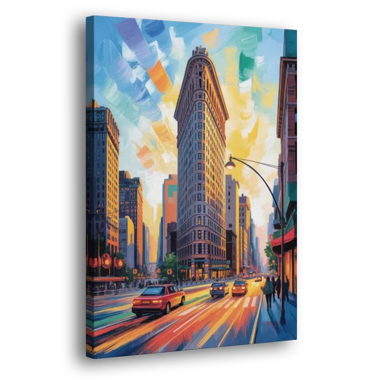 Flatiron Building Landmark - Canvas Wall Art - Side