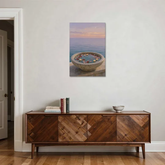 Floating Candle Basin for the Spa Bathroom - Canvas Wall Art - Coffee Table - 24x36